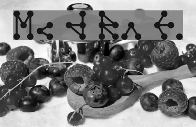 Molecule model Regular E. Font examples