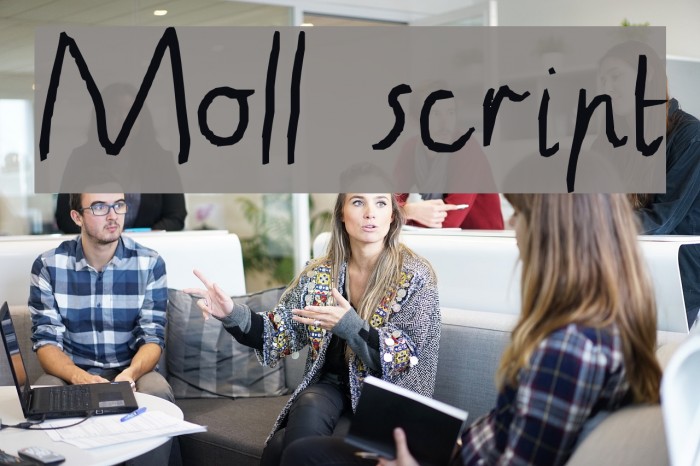 Moll script Font examples