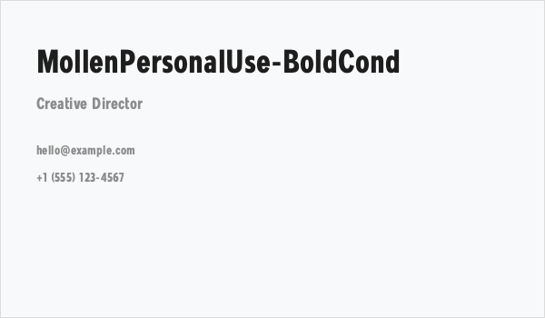 MollenPersonalUse-BoldCond Business Card