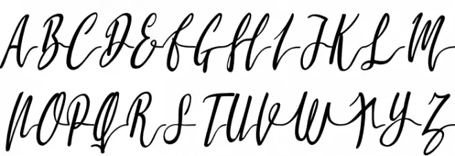 Molluca-Italic Schriftart Groß