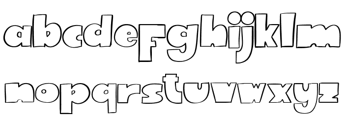 Mollusca Display Outline Font LOWERCASE