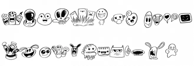 Mollusca Doodle Outline フォント 大文字