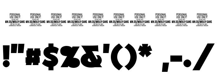 MollySansCPERSONAL-Black Font OTHER CHARS