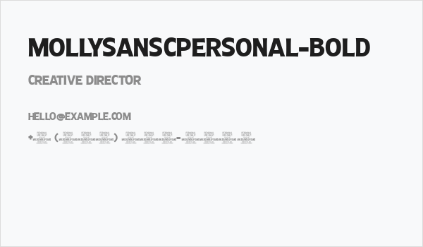 MollySansCPERSONAL-Bold Business Card