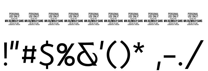 MollySansCPERSONAL-Light Font OTHER CHARS