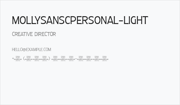 MollySansCPERSONAL-Light Business Card