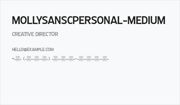 MollySansCPERSONAL-Medium Business Card
