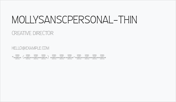 MollySansCPERSONAL-Thin Business Card