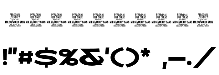 MollySansEPERSONAL-Bold Font OTHER CHARS