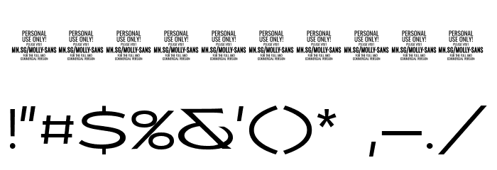 MollySansEPERSONAL-Light Font OTHER CHARS