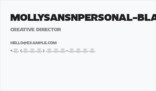 MollySansNPERSONAL-Black Business Card