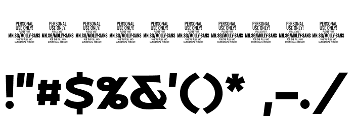MollySansNPERSONAL-Bold Font OTHER CHARS