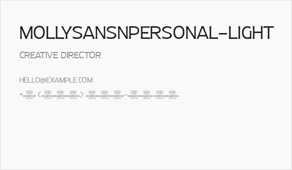 MollySansNPERSONAL-Light Business Card