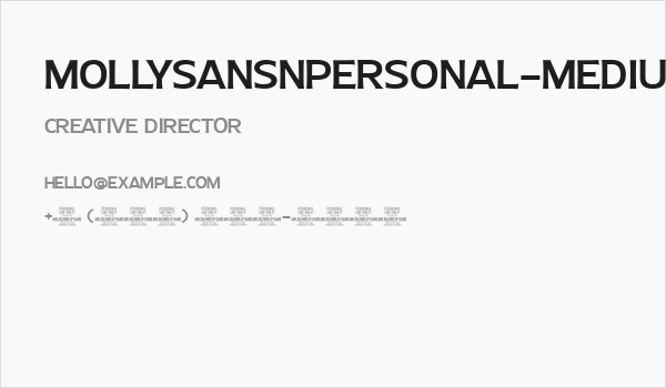 MollySansNPERSONAL-Medium Business Card