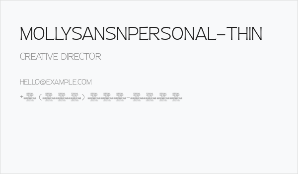 MollySansNPERSONAL-Thin Business Card