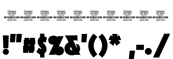 MollySansXCPERSONAL-Black Font OTHER CHARS