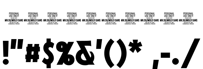MollySansXCPERSONAL-Bold Font OTHER CHARS