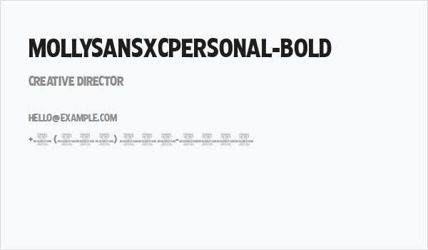 MollySansXCPERSONAL-Bold Business Card