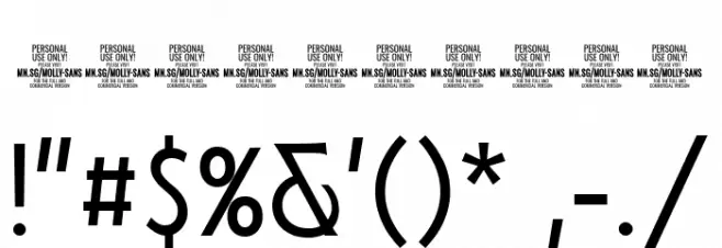MollySansXCPERSONAL-Light Font OTHER CHARS