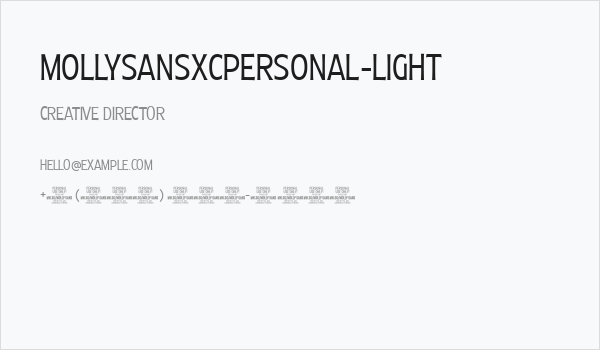 MollySansXCPERSONAL-Light Business Card
