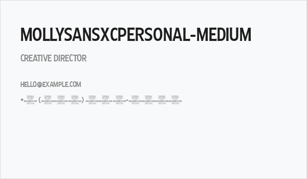 MollySansXCPERSONAL-Medium Business Card
