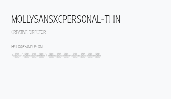 MollySansXCPERSONAL-Thin Business Card