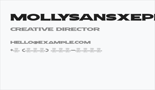 MollySansXEPERSONAL-Black Business Card