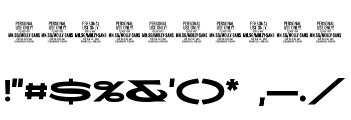 MollySansXEPERSONAL-Bold Font OTHER CHARS