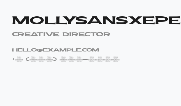MollySansXEPERSONAL-Bold Business Card