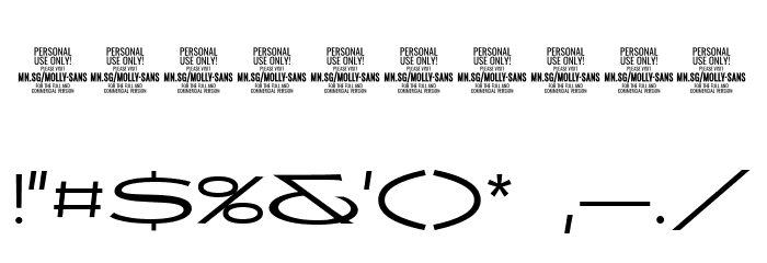 MollySansXEPERSONAL-Light Font OTHER CHARS