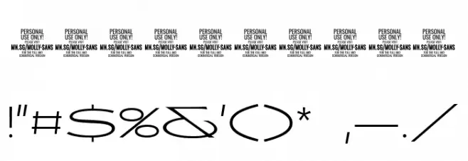 MollySansXEPERSONAL-Thin Font OTHER CHARS