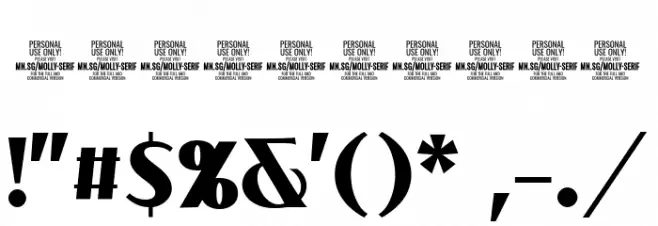 MollySerifCPERSONAL-Bold Font OTHER CHARS