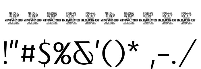 MollySerifCPERSONAL-Light Font OTHER CHARS