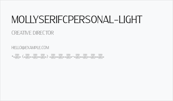 MollySerifCPERSONAL-Light Business Card