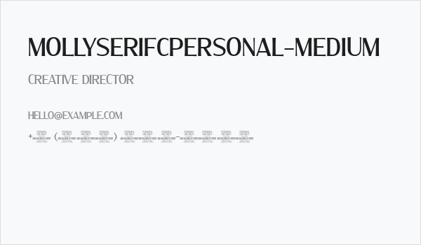 MollySerifCPERSONAL-Medium Business Card
