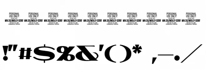 MollySerifEPERSONAL-Black Font OTHER CHARS