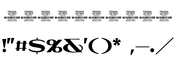 MollySerifEPERSONAL-Bold Font OTHER CHARS