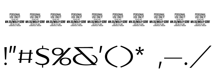 MollySerifEPERSONAL-Light Font OTHER CHARS