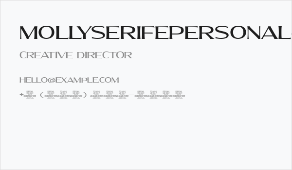MollySerifEPERSONAL-Medium Business Card