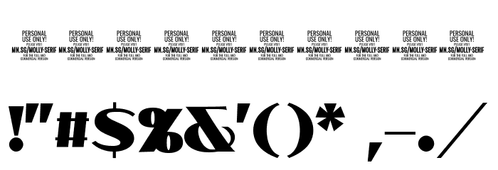 MollySerifNPERSONAL-Black Font OTHER CHARS