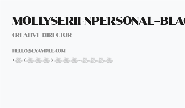 MollySerifNPERSONAL-Black Business Card