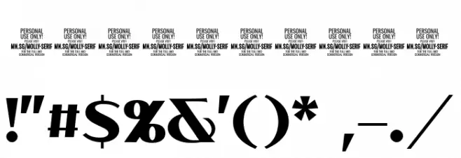 MollySerifNPERSONAL-Bold Font OTHER CHARS