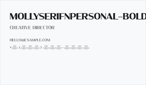 MollySerifNPERSONAL-Bold Business Card