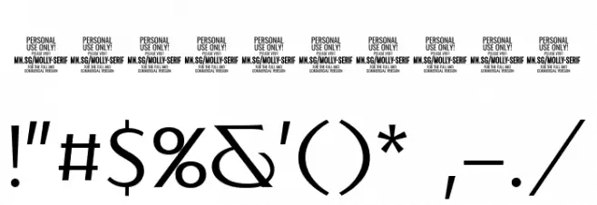 MollySerifNPERSONAL-Light Font OTHER CHARS