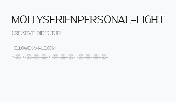 MollySerifNPERSONAL-Light Business Card