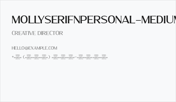MollySerifNPERSONAL-Medium Business Card