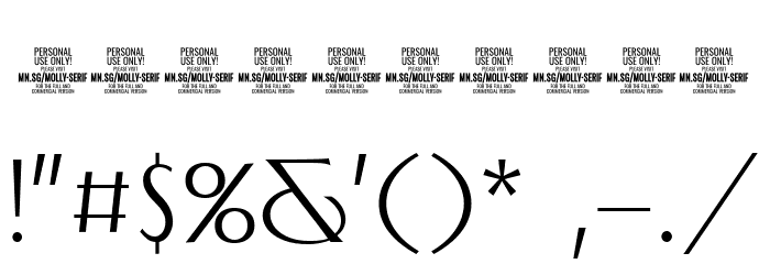 MollySerifNPERSONAL-Thin Font OTHER CHARS