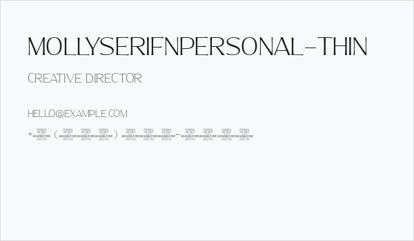 MollySerifNPERSONAL-Thin Business Card
