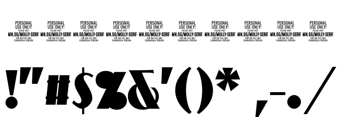 MollySerifXCPERSONAL-Black Font OTHER CHARS