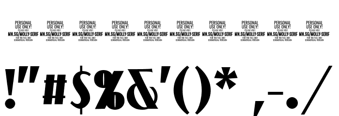 MollySerifXCPERSONAL-Bold Font OTHER CHARS